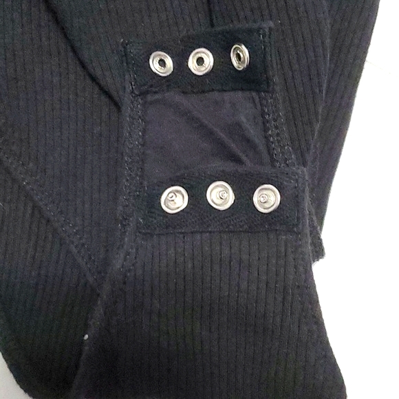 UO Out From Under 2 Become 1 Black High Neck Sexy Party Ribbed Knit Bodysuit - Picture 12 of 16